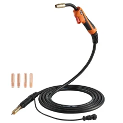 VEVOR 150A MIG Welding Gun with 15FT Cable, Replacement for Miller M-15/M-150 (249041) - with 5PCS Mig Welding Contact Tips