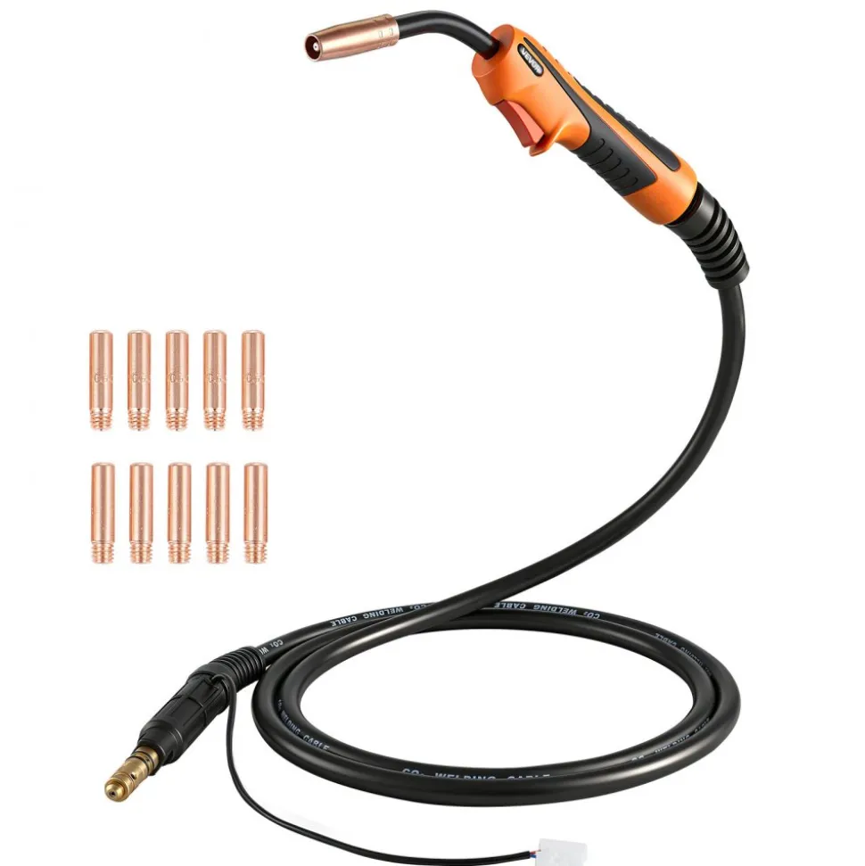 VEVOR 100A MIG Welding Gun with 10FT Cable, Replacement for Lincoln Magnum 100L (K530-5) - with 11PCS Mig Welding Contact Tips