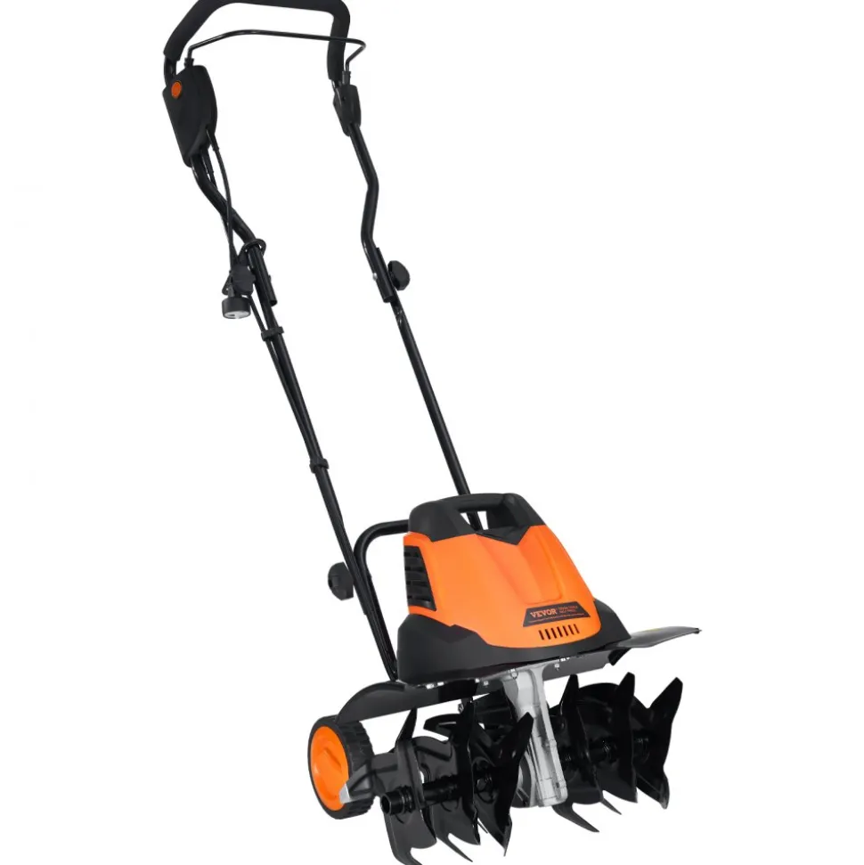 VEVOR 12 Amp Electric Tiller, 18" Tilling Width 3.94" Tilling Depth Corded Electric Tiller/Cultivator, Steel Mn Tines, Rototiller for Garden Lawn Soil Digging