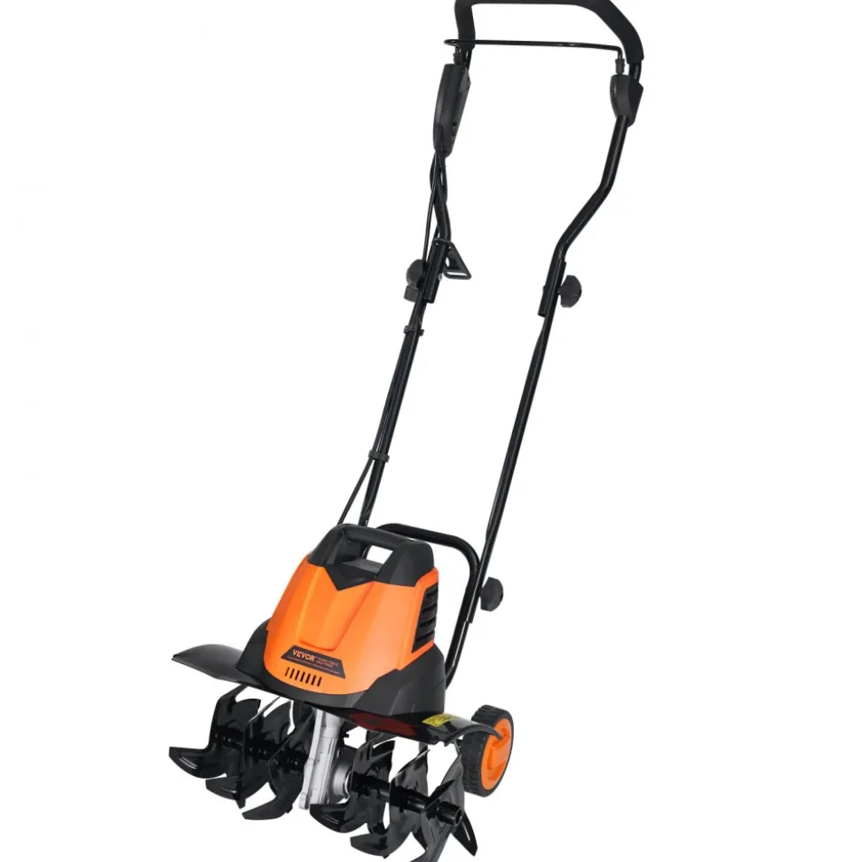 VEVOR 12 Amp Electric Tiller, 18" Tilling Width 3.94" Tilling Depth Corded Electric Tiller/Cultivator, Steel Mn Tines, Rototiller for Garden Lawn Soil Digging
