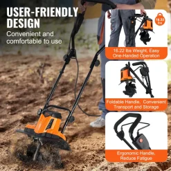 VEVOR 10 Amp Electric Tiller, 14