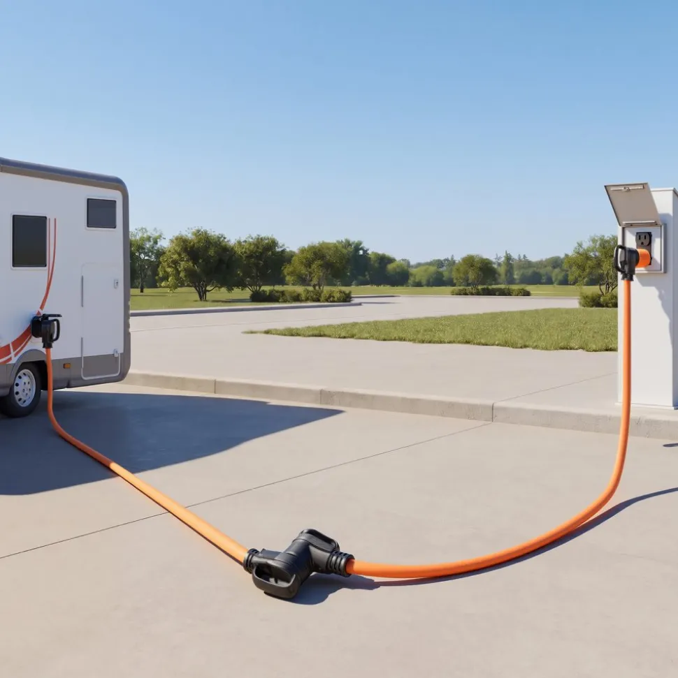 VEVOR 50 Amp 100 Feet RV Extension Cord, 125V/250V, Heavy Duty 6/3 + 8/1 Gauge STW RV Power Cord, NEMA 14-50P to NEMA 14-50R, with Power Indicator, Cord Organizer, 15A Adapter, for Camper Trailer