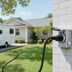 VEVOR 30 Amp Generator Cord and Power Inlet Box Kit, 40 FT, NEMA L14-30P/L14-30R STW 10 AWG Generator Power Extension Cord with Twist Lock Connector, Pre-Drilled Inlet Box for RV Outdoor, ETL Listed