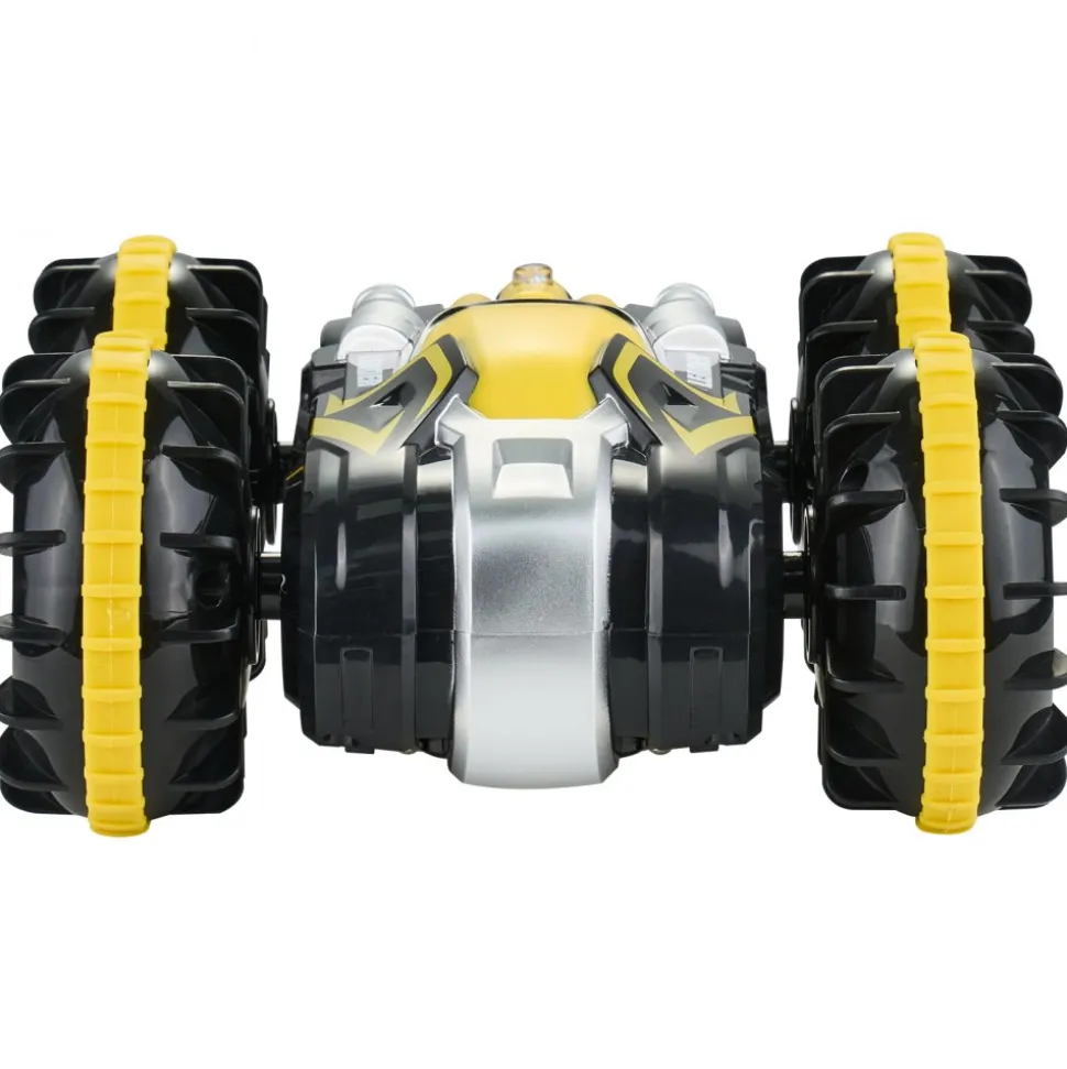 VEVOR Amphibious Remote Control Car Boat, 2.4GHz 12 km/h, 4WD Waterproof RC Car for Kids, 360° Rotating Stunt Car with 2 Batteries, All Terrain Water Beach Pool Toy for 6+ Year Old Boys Girls, Yellow