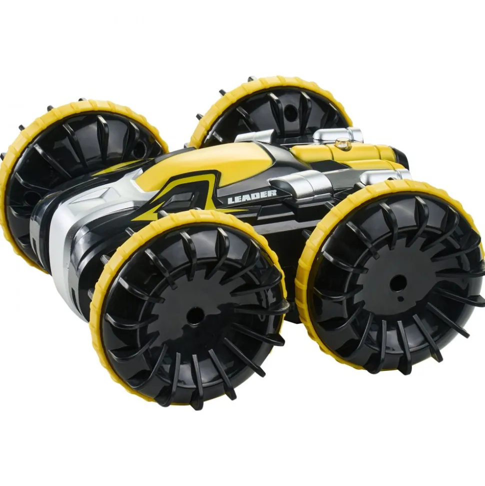 VEVOR Amphibious Remote Control Car Boat, 2.4GHz 12 km/h, 4WD Waterproof RC Car for Kids, 360° Rotating Stunt Car with 2 Batteries, All Terrain Water Beach Pool Toy for 6+ Year Old Boys Girls, Yellow