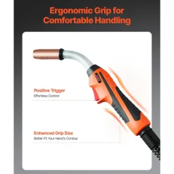 VEVOR 250Amp Mig Welding Gun with 15FT Cable, Compatible with Millermatic 200, 210, 212, 250, 250X, 251, 252 Welders, Suitable for 0.030