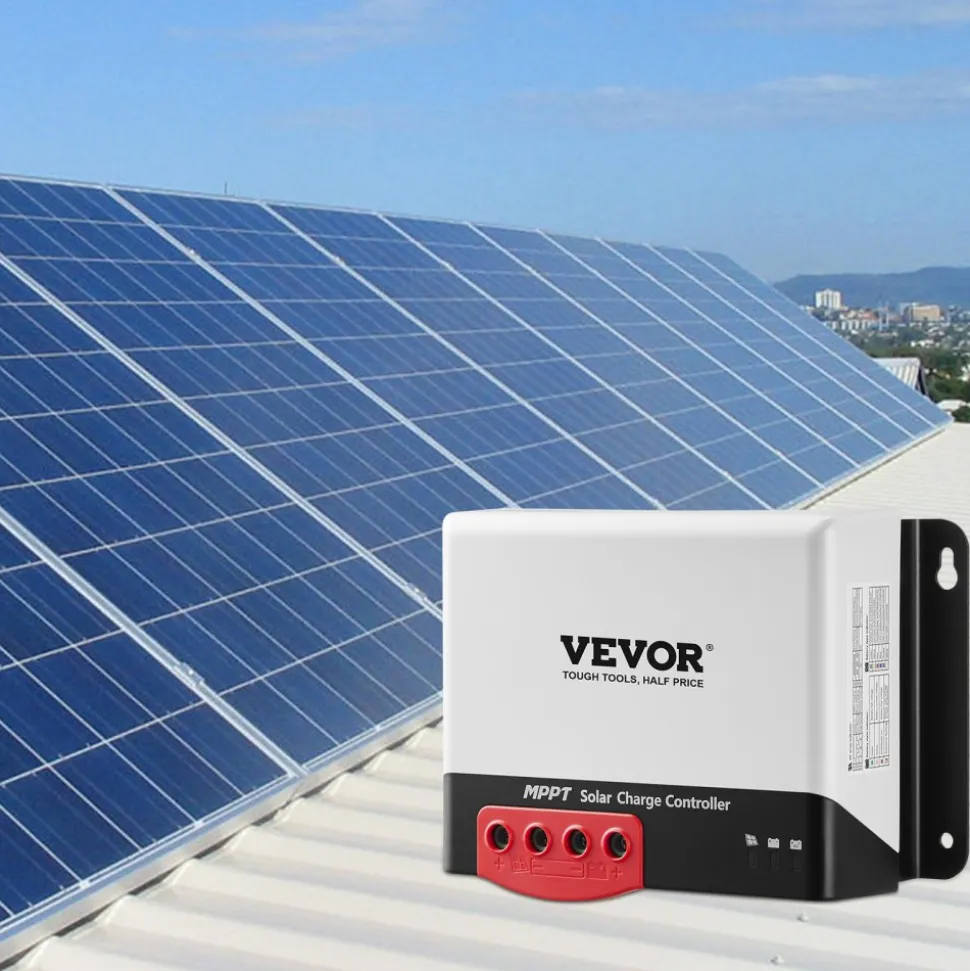 VEVOR 50A MPPT Solar Charge Controller, 12V / 24V Auto DC Input, Solar Panel Regulator Charger with Bluetooth Module, 98% Charging Efficiency for Sealed(AGM), Gel, Flooded and Lithium Battery Charging