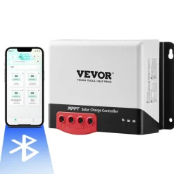VEVOR 50A MPPT Solar Charge Controller, 12V / 24V Auto DC Input, Solar Panel Regulator Charger with Bluetooth Module, 98% Charging Efficiency for Sealed(AGM), Gel, Flooded and Lithium Battery Charging
