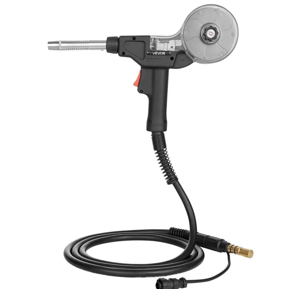 VEVOR 135Amp Spool Gun with 10FT Cable, Replacement for Miller Spoolmate 100 - with 11PCS Mig Welding Contact Tips & ER4043 0.035" Aluminum Mig Welding Wire
