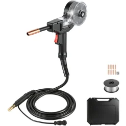 VEVOR 130Amp Spool Gun with 10FT Cable, Replacement for Lincoln Magnum 100SG K2532-1 - with 11PCS Mig Welding Contact Tips, ER4043 0.035