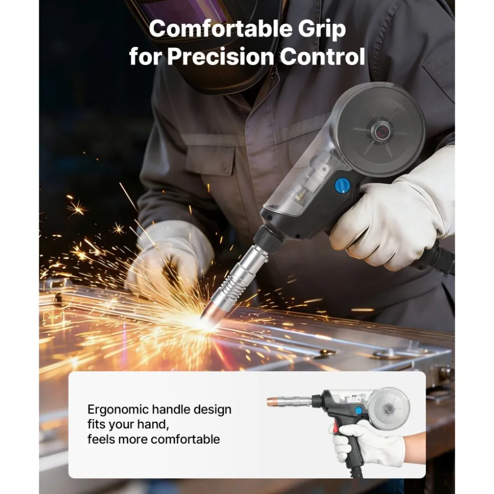 VEVOR 160Amp Spool Gun with 20FT Cable, Replacement for Miller Spoolmate 200 Series (300497) - with 11PCS Mig Welding Contact Tips, ER4043 0.035" Aluminum Mig Welding Wire & Toolbox