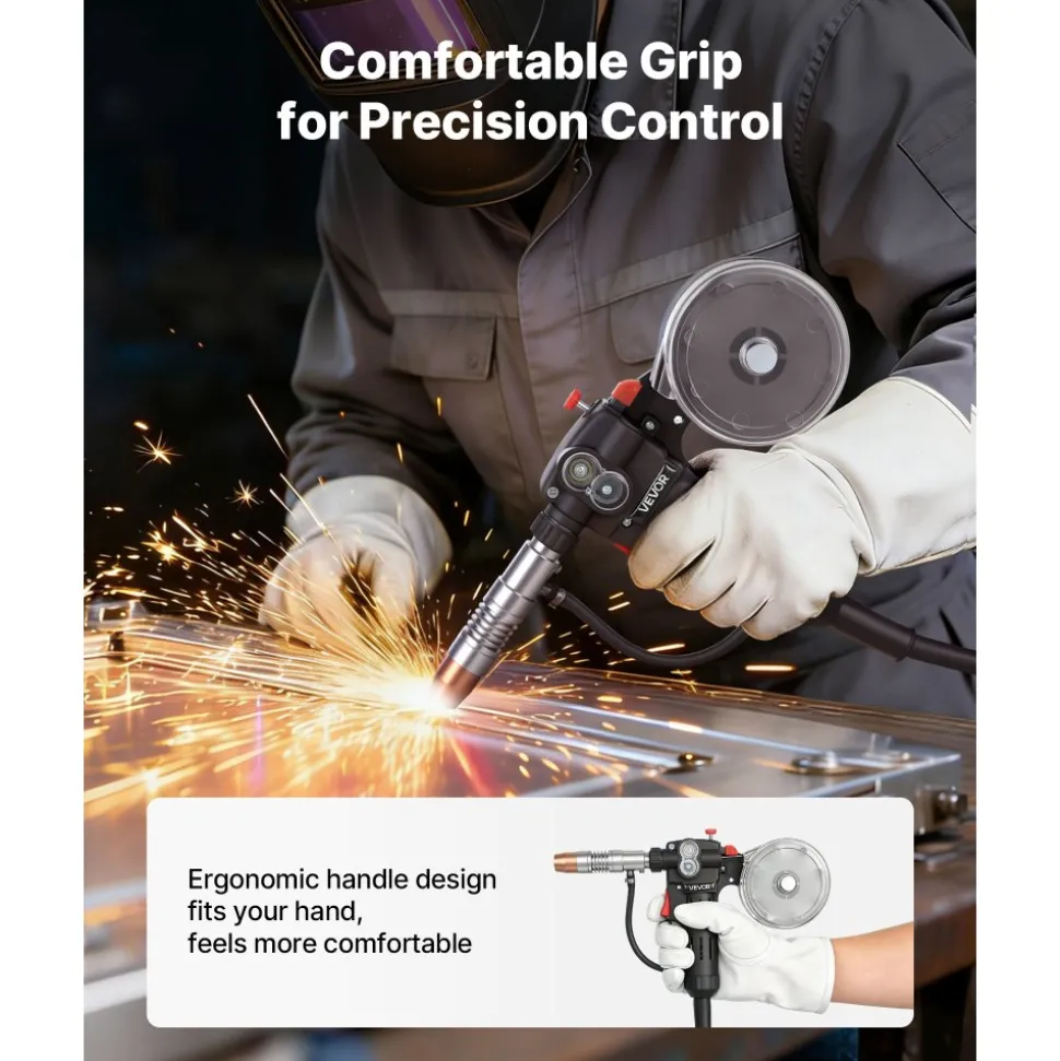 VEVOR 150Amp Spool Gun with 20FT Cable, Replacement for Miller Spoolmate 150 - with 11PCS Mig Welding Contact Tips, ER4043 0.035" Aluminum Mig Welding Wire & Toolbox