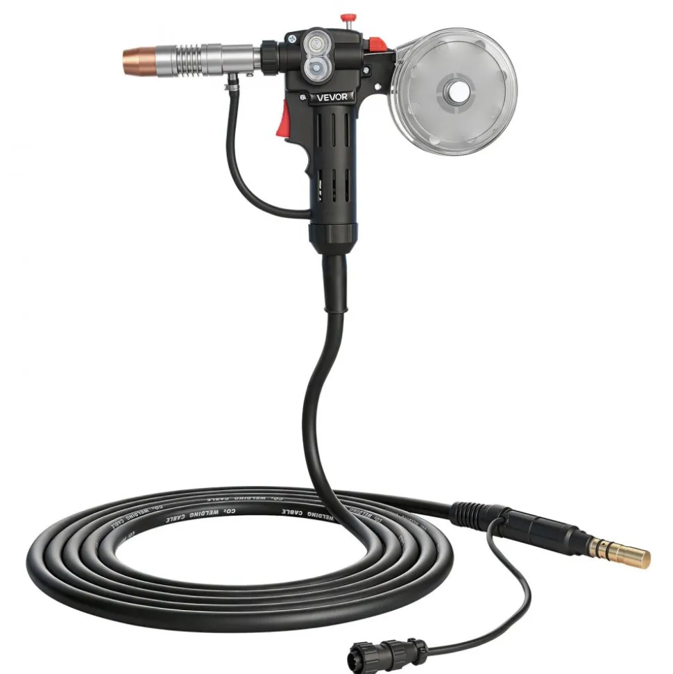 VEVOR 150Amp Spool Gun with 20FT Cable, Replacement for Miller Spoolmate 150 - with 11PCS Mig Welding Contact Tips, ER4043 0.035" Aluminum Mig Welding Wire & Toolbox