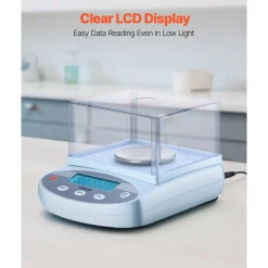 VEVOR Analytical Balance, 200 g x 0.001 g, High Precision Accuracy Lab Scale, 13 Units Electronic Digital Analytical Balance with Glass Draft Shield and Weighing Pan, for Laboratory Jewelry Pharmacy