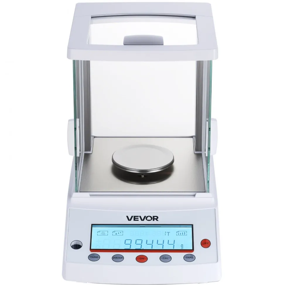 VEVOR Analytical Balance, 120 g x 0.001 g High Precision Accuracy Lab Scale, g/oz/ct/mg 4 Units Electronic Digital Analytical Balance with Glass Draft Shield, for Laboratory Jewelry Pharmacy