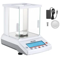 VEVOR Analytical Balance, 220 g x 0.1 mg, 0.0001 g High Precision Accuracy Lab Scale, g/oz/ct/mg 4 Units Electronic Digital Analytical Balance with Glass Draft Shield, for Laboratory Jewelry Pharmacy