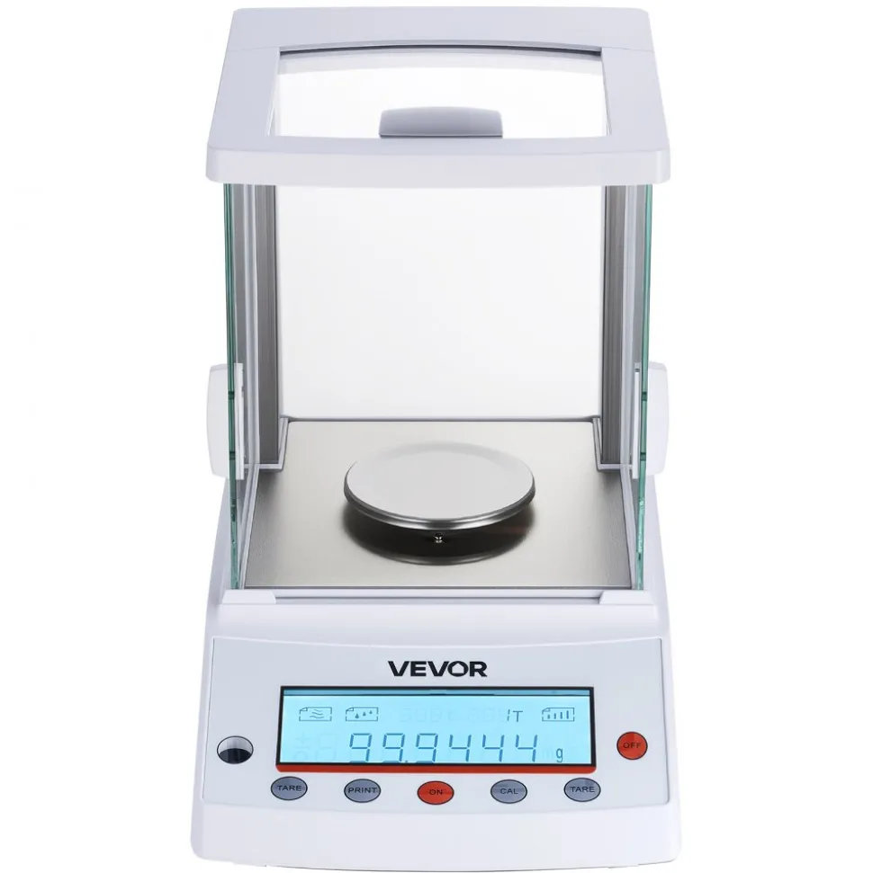 VEVOR Analytical Balance, 220 g x 0.1 mg, 0.0001 g High Precision Accuracy Lab Scale, g/oz/ct/mg 4 Units Electronic Digital Analytical Balance with Glass Draft Shield, for Laboratory Jewelry Pharmacy