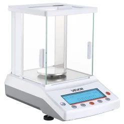 VEVOR Analytical Balance, 220 g x 0.1 mg, 0.0001 g High Precision Accuracy Lab Scale, g/oz/ct/mg 4 Units Electronic Digital Analytical Balance with Glass Draft Shield, for Laboratory Jewelry Pharmacy