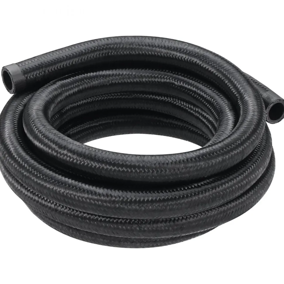 VEVOR 10AN Fuel Line Kit, 10 FT Fuel Hose Kit, 0.55" Nylon Stainless Steel Braided Fuel Line Oil/Gas/Diesel Hose End Fitting Kit, with 7 PCS Swivel Fitting Adapter Kit, Black