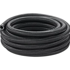 VEVOR 6AN Fuel Line Kit, 25 FT Fuel Hose Kit, 5/16" Nylon Stainless Steel Braided PTFE Fuel Line Kit, E85/Oil/Gas/Diesel Hose End Fitting Kit, with 15 PCS Swivel Fitting Adapter Kit, Black