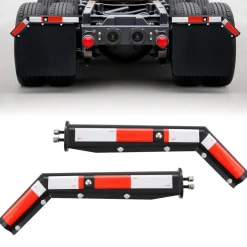 VEVOR Angled Spring Loaded Mud Flap Hangers, 1-1/8" Bolt Spacing Mudflap Hangers for Semi Trucks, 1 Pair Heavy Duty Semi Truck Mud Flap Hanger Set with Reflective Strips, Black