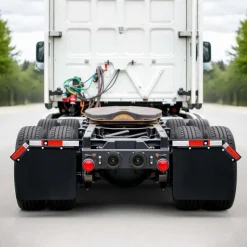 VEVOR Angled Spring Loaded Mud Flap Hangers, 1-1/8" Bolt Spacing Mudflap Hangers for Semi Trucks, 1 Pair Heavy Duty Semi Truck Mud Flap Hanger Set with Reflective Strips, Black