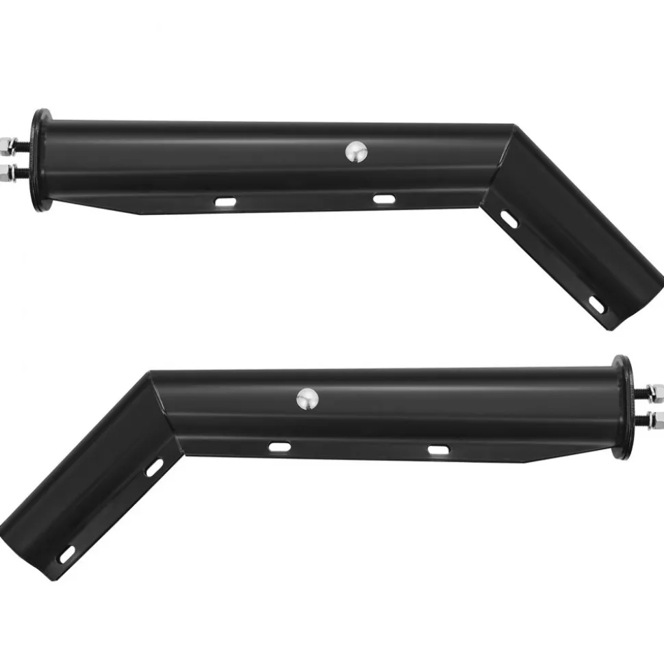 VEVOR Angled Spring Loaded Mud Flap Hangers, 1-1/8" Bolt Spacing Mudflap Hangers for Semi Trucks, 1 Pair Heavy Duty Semi Truck Mud Flap Hanger Set with Reflective Strips, Black