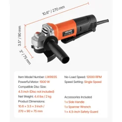 VEVOR Angle Grinder, 4-1/2