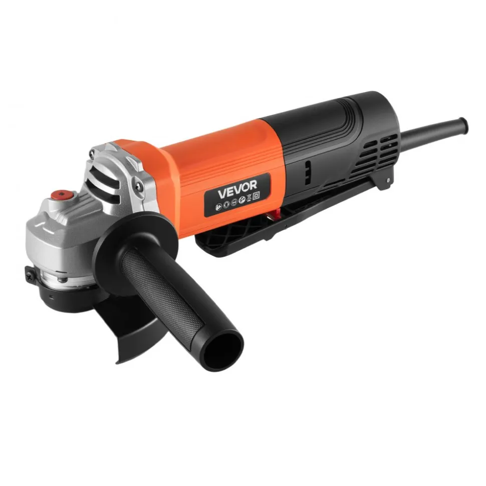 VEVOR Angle Grinder, 4-1/2" Electric Grinder Power Tool, 8Amps 12000RPM High-Speed Corded Angle Grinders with 230° Adjustable Dust Guard for Metal Grinding, Cutting, Rust Removal (Disc Not Included)