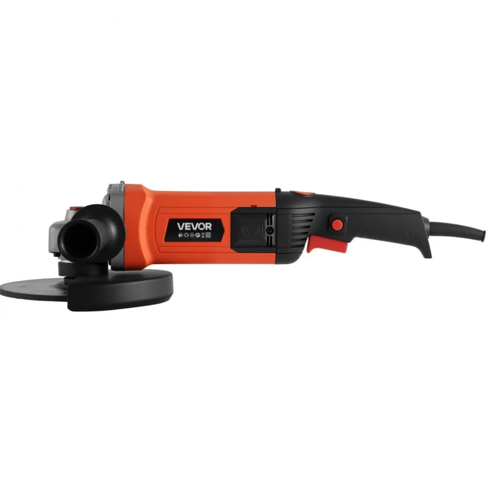 VEVOR Angle Grinder, 7" Electric Grinder Power Tool, 13Amps 8500RPM High-Speed Corded Angle Grinders with 270° Adjustable Dust Guard for Metal Grinding, Cutting, Rust Removal (Disc Not Included)
