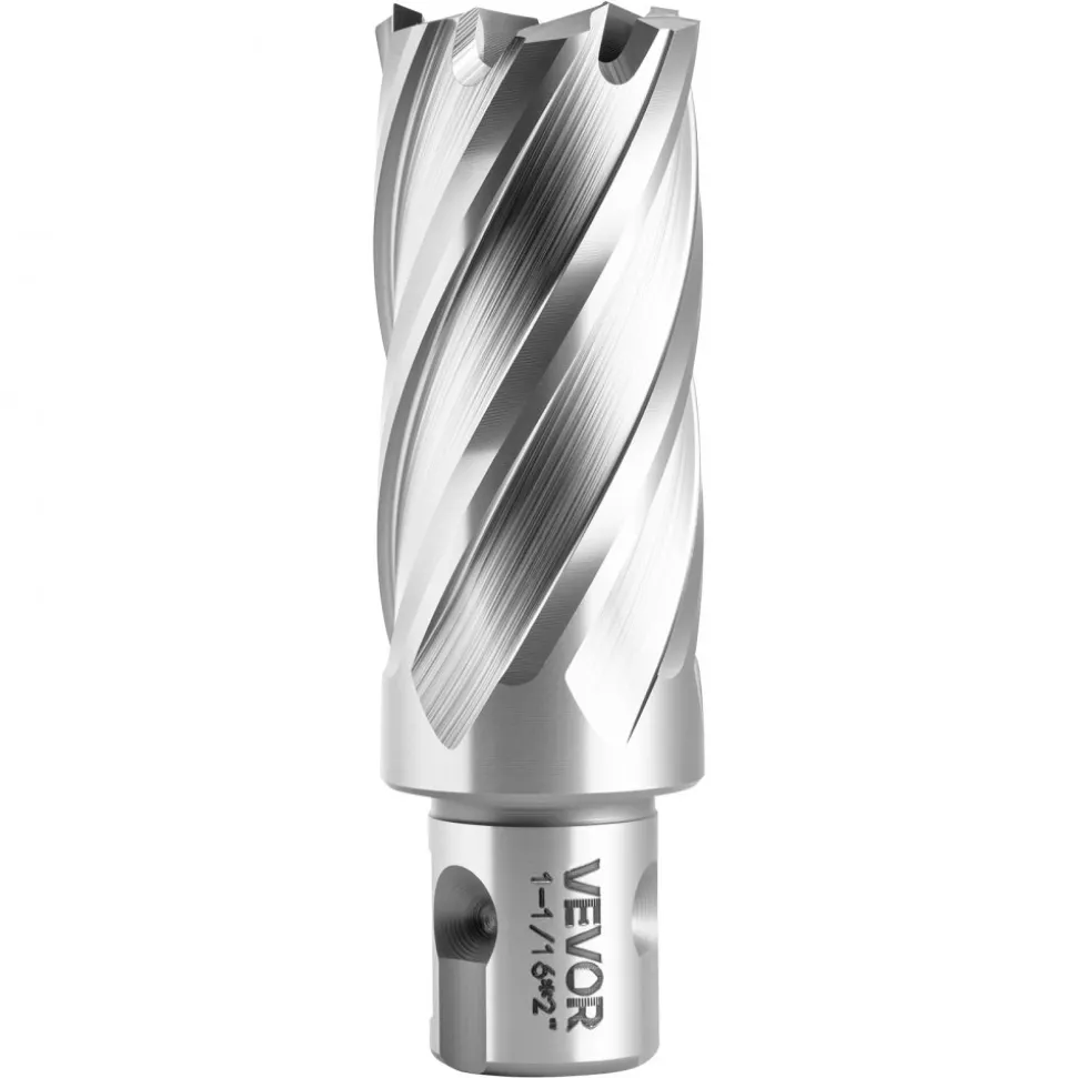 VEVOR Annular Cutter Set, 13 pcs Universal Shank Mag Drill Bits Kit, 2" Cutting Depth, 7/16" to 1-1/16" Cutting Diameter, HSS, 11 Drill Bits with 2 Pilot Pins, Plastic Case, for Magnetic Drills, Steel