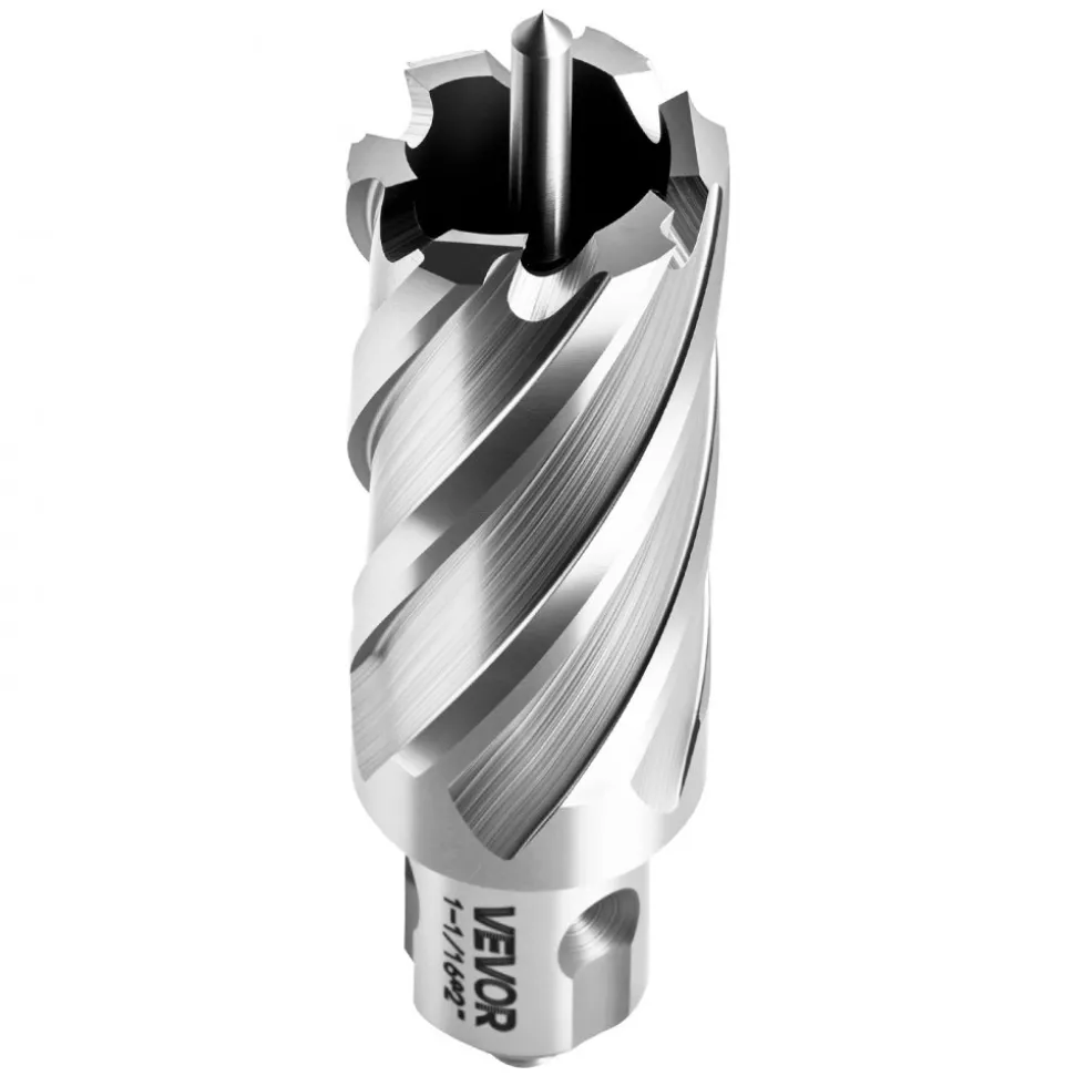VEVOR Annular Cutter Set, 13 pcs Universal Shank Mag Drill Bits Kit, 2" Cutting Depth, 7/16" to 1-1/16" Cutting Diameter, HSS, 11 Drill Bits with 2 Pilot Pins, Plastic Case, for Magnetic Drills, Steel