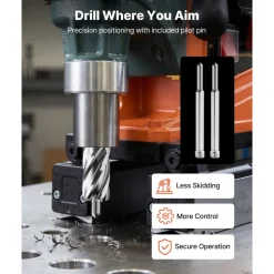 VEVOR Annular Cutter Set, 5 pcs Weldon Shank Mag Drill Bits Kit, 1" Cutting Depth, 5/8" Cutting Diameter, HSS, 3 Drill Bits with 2 Pilot Pins and 3 Plastic Cases, for Magnetic Drills, Steel, Aluminum