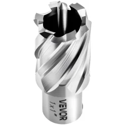 VEVOR Annular Cutter Set, 4 pcs Weldon Shank Mag Drill Bits Kit, 1" Cutting Depth, 1" Cutting Diameter, HSS, 2 Drill Bits with 2 Pilot Pins and Plastic Cases, for Magnetic Drills, Steel, Aluminum