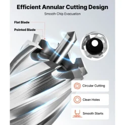 VEVOR Annular Cutter Set, 4 pcs Weldon Shank Mag Drill Bits Kit, 1