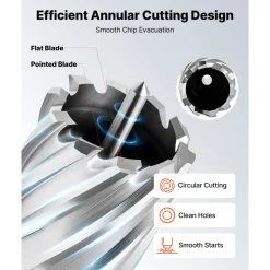 VEVOR Annular Cutter Set, 16 pcs Weldon Shank Mag Drill Bits Kit, 1