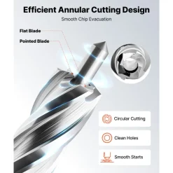 VEVOR Annular Cutter Set, 5 pcs Weldon Shank Mag Drill Bits Kit, 1
