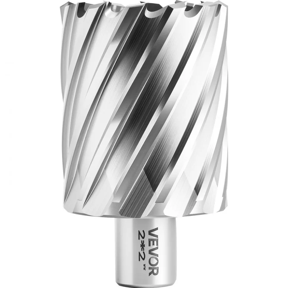 VEVOR Annular Cutter Set, 5 pcs Weldon Shank Mag Drill Bits Kit, 1" Cutting Depth, 1/2", 5/8", 1" Cutting Diameter, HSS, 3 Drill Bits with 2 Pilot Pins and 3 Plastic Cases, for Magnetic Drills, Steel
