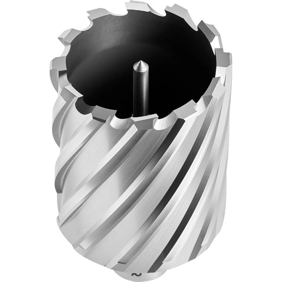 VEVOR Annular Cutter Set, 5 pcs Weldon Shank Mag Drill Bits Kit, 1" Cutting Depth, 1/2", 5/8", 1" Cutting Diameter, HSS, 3 Drill Bits with 2 Pilot Pins and 3 Plastic Cases, for Magnetic Drills, Steel