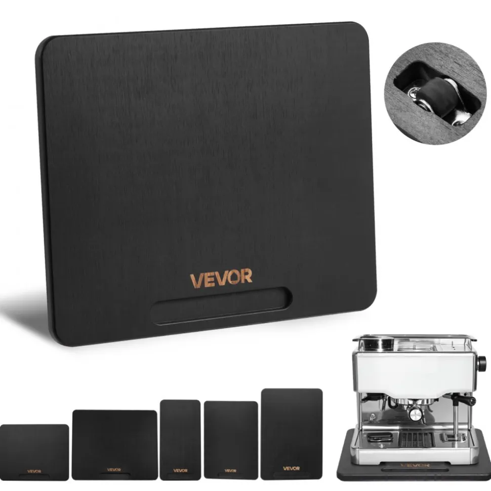 VEVOR Appliance Slider, Small 10.5 x 13-inch, Rolling Sliding Tray with Silent Rubber Wheels & Hollow Handle, Easy to Clean, Appliance Rolling Tray for Coffee Maker, Kitchen Countertop, Black