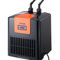 VEVOR Aquarium Chiller 52 Gallon, 1/10 HP Water Chiller for Hydroponics, Fast Cooling for Fish Tank, Axolotl, Coral Reef, Quiet Refrigeration Compressor, Titanium Evaporator, Complete Fittings