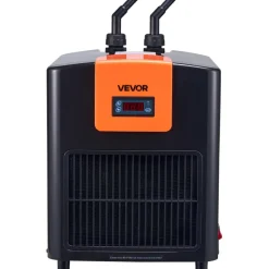 VEVOR Aquarium Chiller 52 Gallon, 1/10 HP Water Chiller for Hydroponics, Fast Cooling for Fish Tank, Axolotl, Coral Reef, Quiet Refrigeration Compressor, Titanium Evaporator, Complete Fittings