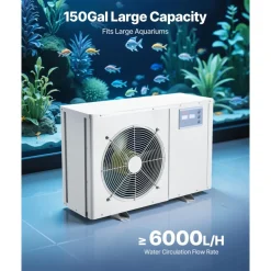 VEVOR Aquarium Chiller 150 Gallon, 1/2 HP Water Chiller for Hydroponics, Fast Cooling for Fish Tank,Axolotl,Coral Reef,Quiet Refrigeration Compressor, Titanium Evaporator,Complete Fittings