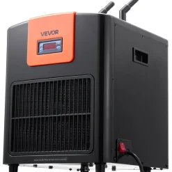 VEVOR Aquarium Chiller 92 Gallon, 1/4 HP Water Chiller for Hydroponics, Fast Cooling for Fish Tank, Axolotl, Coral Reef, Quiet Refrigeration Compressor, Titanium Evaporator, Complete Fittings