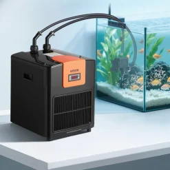 VEVOR Aquarium Chiller 110 Gallon, 1/3 HP Water Chiller for Hydroponics, Fast Cooling for Fish Tank,Axolotl,Coral Reef,Quiet Refrigeration Compressor, Titanium Evaporator,Complete Fittings