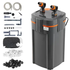 VEVOR Aquarium Filter 317GPH, 4-Stage Canister Filter 100 Gallon, Ultra-Quiet Internal Aquarium Filter with UV Protection, Submersible Power Filter with Multiple Function for Fish Tanks, 12W