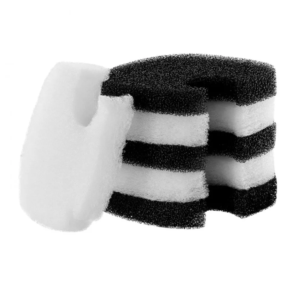 VEVOR Aquarium Filter Media Pads, 6 PCS Replacement with Impeller for CF800, Canister Floss Replacement for Fish Tank, Zirconia Impeller Shaft, 3 Black Polyurethane Foam & 3 White Polyester Fiber Pads