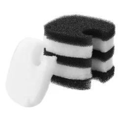 VEVOR Aquarium Filter Media Pads, 6 PCS Replacement with Impeller for CF800, Canister Floss Replacement for Fish Tank, Zirconia Impeller Shaft, 3 Black Polyurethane Foam & 3 White Polyester Fiber Pads