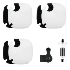 VEVOR Aquarium Filter Media Pads, 6 PCS Replacement with Impeller for CF800, Canister Floss Replacement for Fish Tank, Zirconia Impeller Shaft, 3 Black Polyurethane Foam & 3 White Polyester Fiber Pads