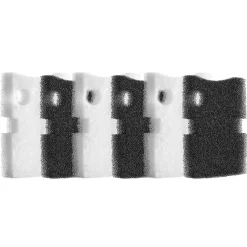 VEVOR Aquarium Filter Media Pads, 6 PCS Replacement with Impeller for AQ500, Canister Floss Replacement for Fish Tank, Zirconia Impeller Shaft, 3 Black Polyurethane Foam & 3 White Polyester Fiber Pads